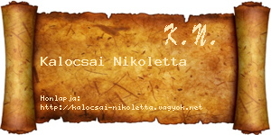 Kalocsai Nikoletta névjegykártya